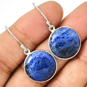 natural Sodalite Earrings in 925 solid sterling